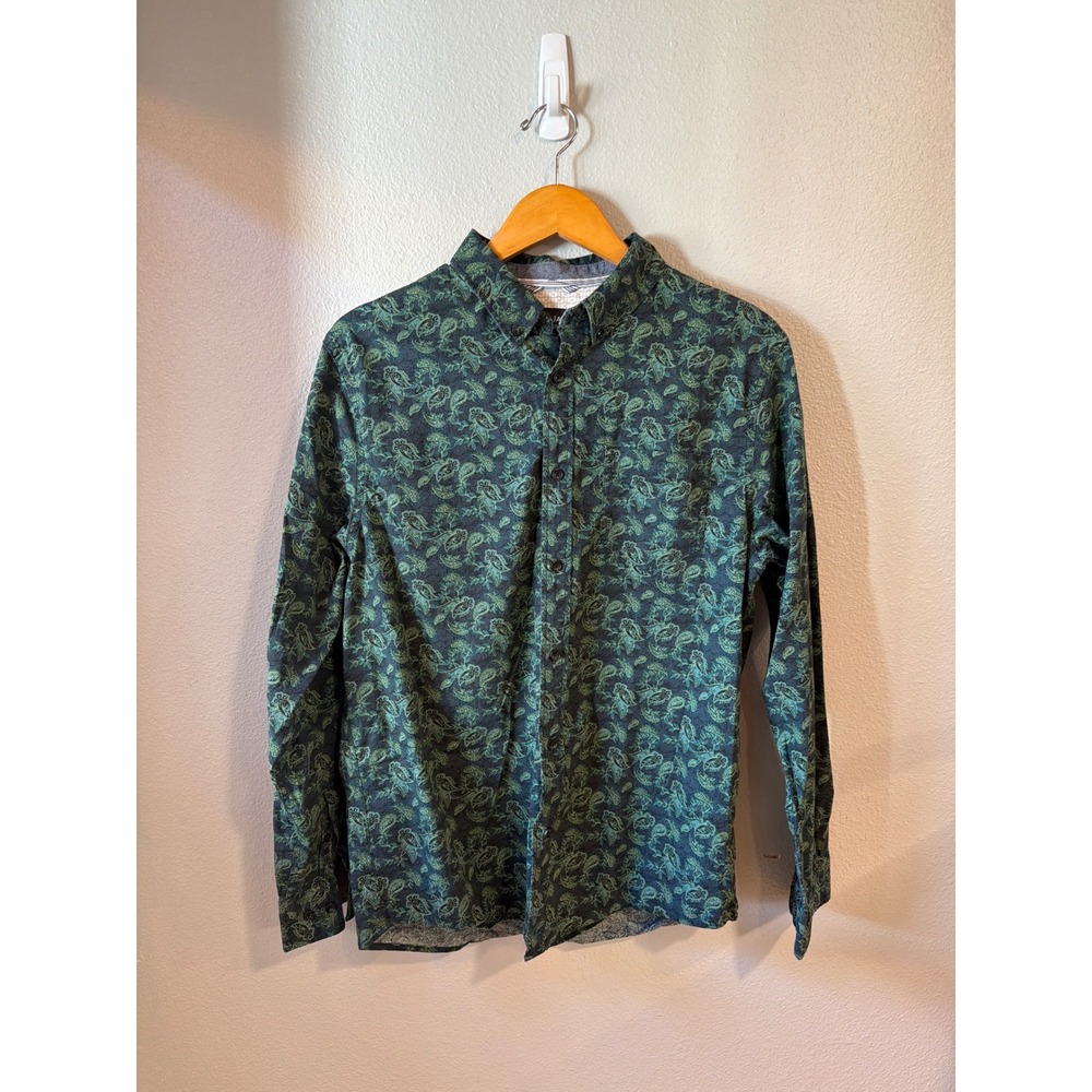 Cody James Paisley Western Shirt Men's Lg Green Long Sleeve Button Down‎